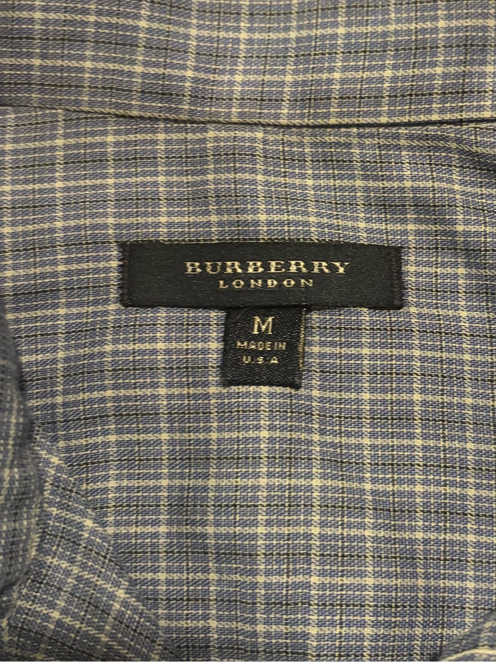 Burberry Men's Blue Check Button Down Dress Shirt Size Medium - Picture 4 of 6